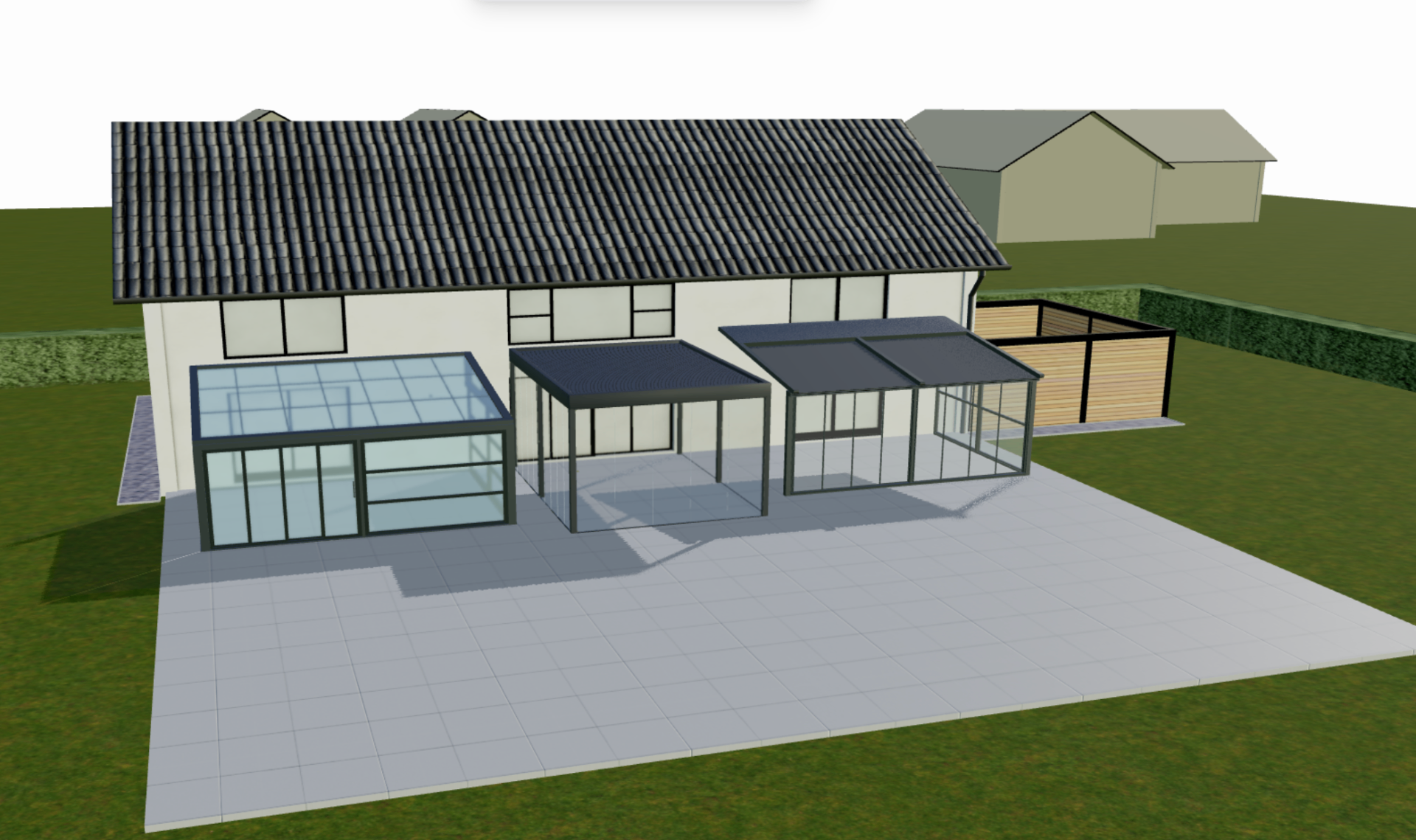 3D pergola and veranda configurator scene